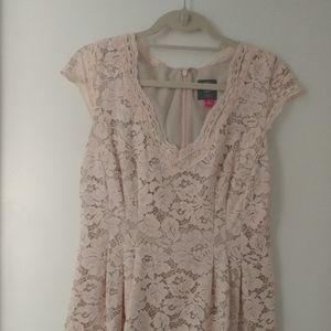 Vince Camuto Lace Overlay A-Line Dress Sz 8